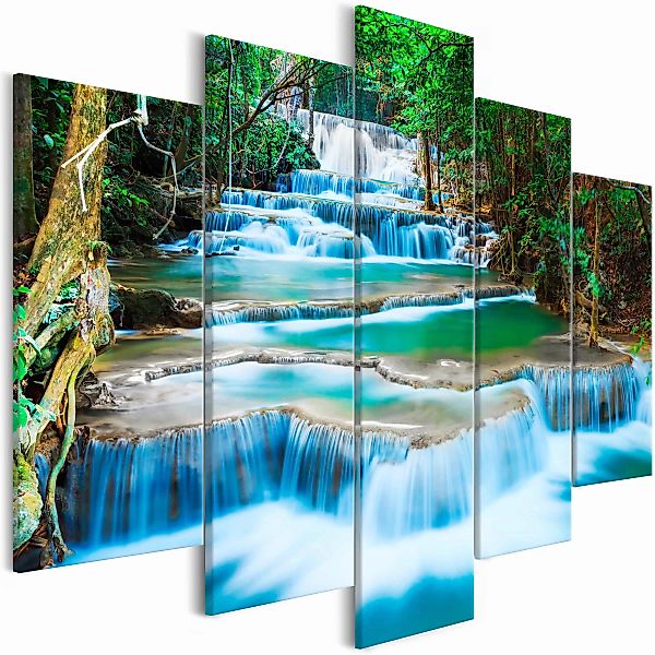 Wandbild - Waterfall in Kanchanaburi (5 Parts) Wide günstig online kaufen