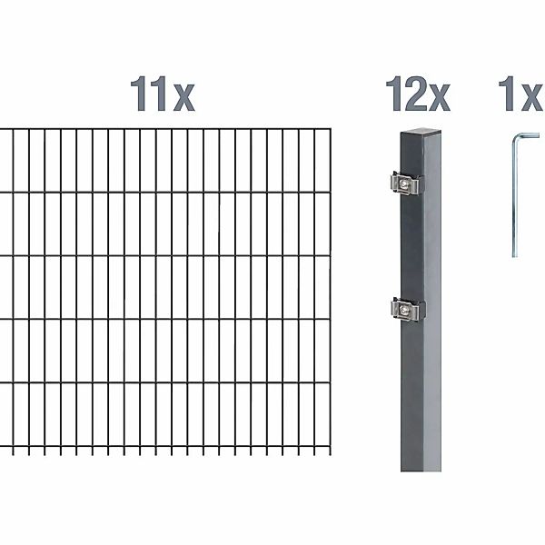 Alberts Doppelstabmattenzaun Grundset, (Set), Höhe: 80-160 günstig online kaufen