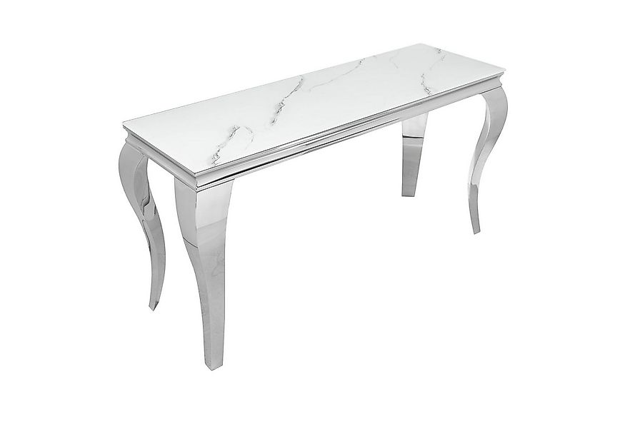 riess-ambiente Konsolentisch MODERN BAROCK 145cm grau / weiß, Glastisch · M günstig online kaufen