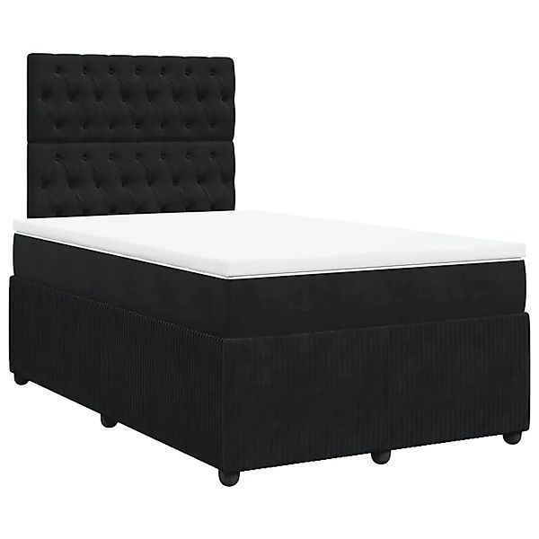 vidaXL Boxspringbett mit Matratze Schwarz 120x200 cm Samt 3292318 günstig online kaufen