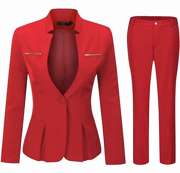 Allthemen Hosenanzug (2 tlg) Damen Eleganter Business Anzug Set mit einem K günstig online kaufen