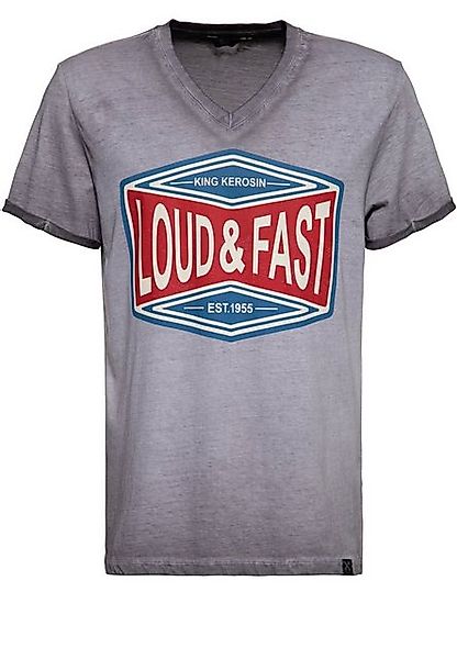 KingKerosin T-Shirt Loud & Fast (1-tlg) mit V-Ausschnitt günstig online kaufen