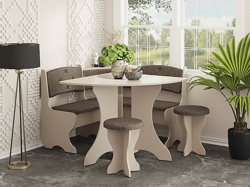 Rodnik Eckbankgruppe Bayar, (Set, 4-tlg., 1xEckbank, 1xEsstisch, 2x Hocker) günstig online kaufen