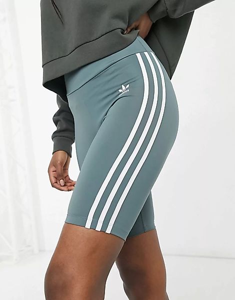 adidas Originals – adicolor – Legging-Shorts mit hohem Bund und drei Streif günstig online kaufen