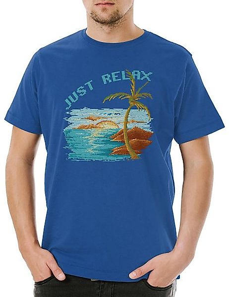 Urban Backwoods Print-Shirt Urban Backwoods Pixel Just Relax Herren T-Shirt günstig online kaufen