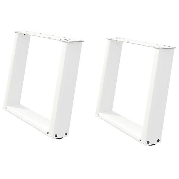 vidaXL Couchtischbeine U-Form 2 Stk Weiß 70x42-43 cm Stahl 4012773 günstig online kaufen