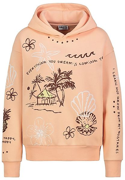 SUBLEVEL Kapuzenpullover Kapuzenpullover mit Aufdruck Sweater mit Kapuze, s günstig online kaufen