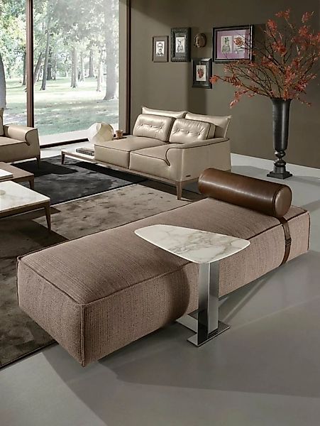 JVmoebel Chaiselongue Luxus Chaiselongue Stoff Wohnzimmer Design Sofa Braun günstig online kaufen