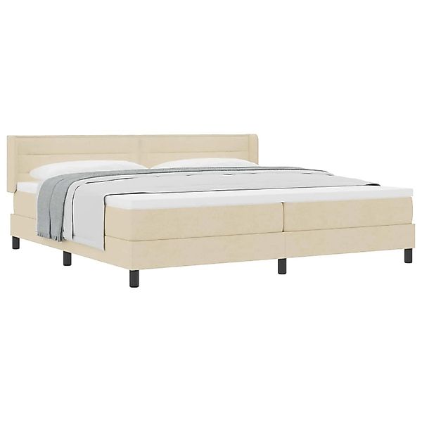vidaXL Boxspringbett mit Matratze Creme 200 x 200 cm Polyester 3341067 günstig online kaufen