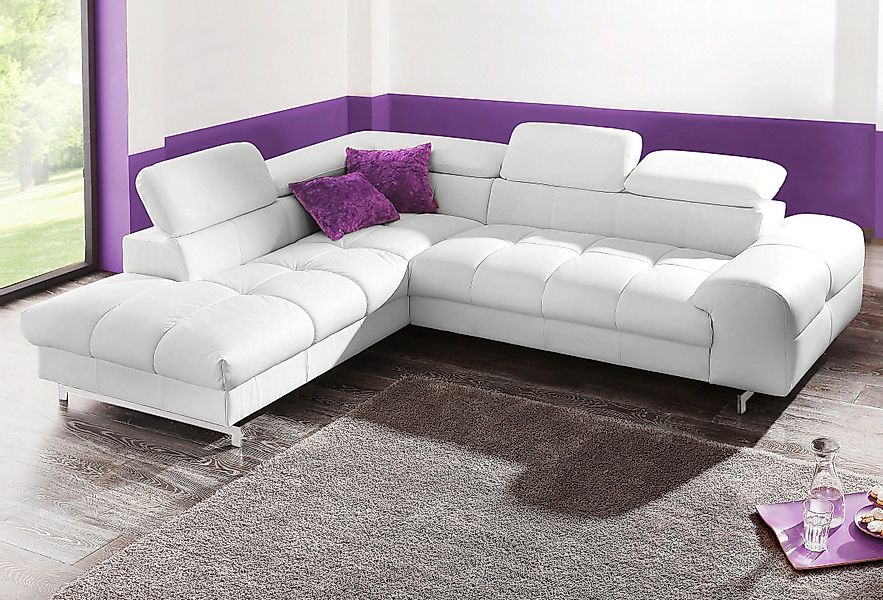 COTTA Ecksofa Chef L-Form, mit Kopfteilverstellung, günstig online kaufen