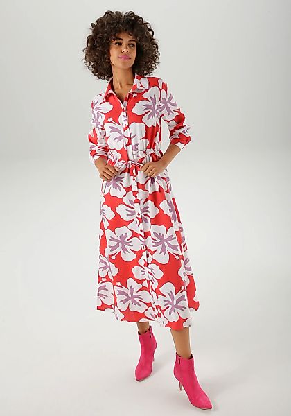 Aniston CASUAL Maxikleid mit großflächigen, grafischen Blüten bedruckt günstig online kaufen