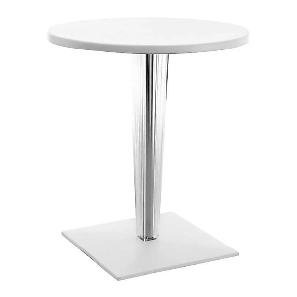 Kartell - Top Top Gartentisch Ø70cm Gestell quadratisch - weiß/Tischplatte günstig online kaufen