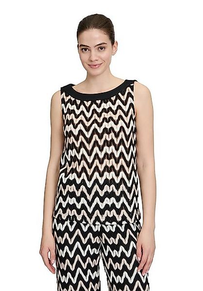 Betty&Co T-Shirt Betty & Co Strukturshirt ohne Arm (1-tlg) Materialmix günstig online kaufen