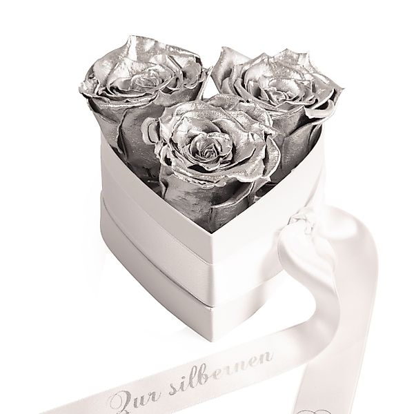Kunstpflanze Infinity Rosenbox Silberhochzeit Geschenk Jubiläum günstig online kaufen