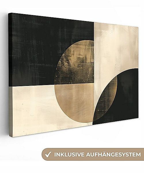 OneMillionCanvasses® Leinwandbild Abstrakt - Geometrische Formen - Schwarz günstig online kaufen