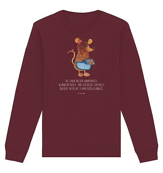 Mr. & Mrs. Panda Longpullover Maus Kekse Größe M - Burgundy - Geschenk, Wei günstig online kaufen