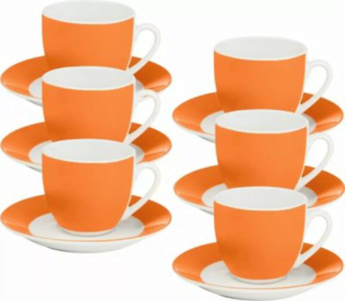 Erwin Müller Kaffeetassenset  12-tlg. Porzellan Roma orange günstig online kaufen