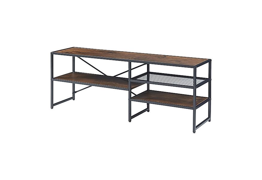 en.casa TV-Regal, »Västiarharg« Metallgestell 120x30x46 cm Schwarz/Walnusso günstig online kaufen