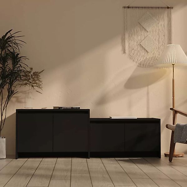 Tv-schrank Schwarz 146,5x35x50 Cm Spanplatte günstig online kaufen