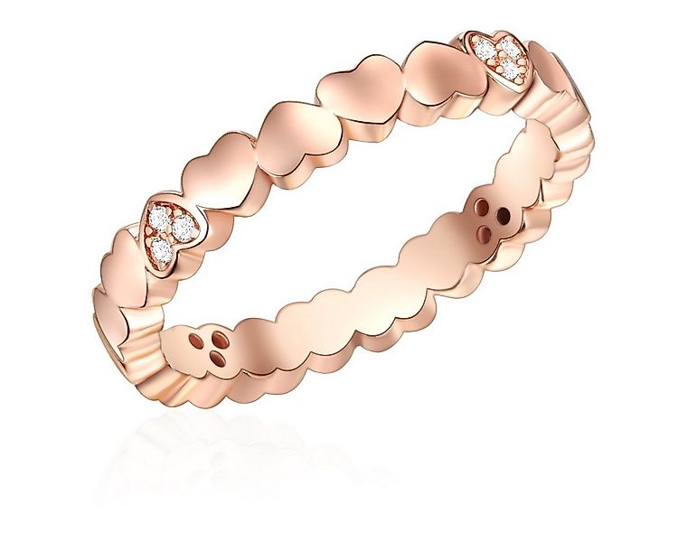 Lulu & Jane Silberring Herz roségold, Sterling Silber günstig online kaufen