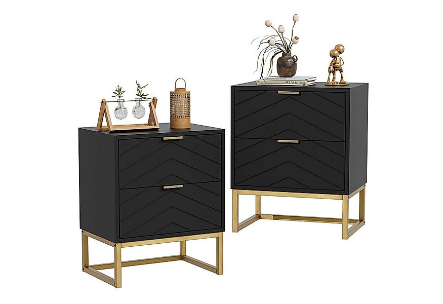 UEV Nachttisch 2er Set, Nachtkommode mit Schubladen (Nachtschrank mit 2 Sch günstig online kaufen