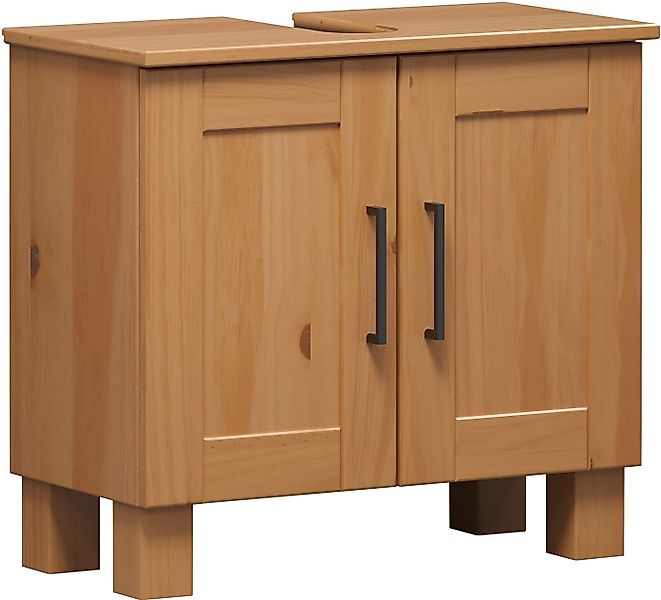 welltime Waschbeckenunterschrank "Ulea" 1 tlg. Waschtisch aus Massivholz mi günstig online kaufen