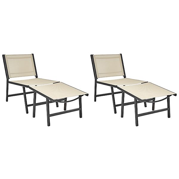 Beliani Gartenstuhl Beige Schwarz 60x54x70 günstig online kaufen