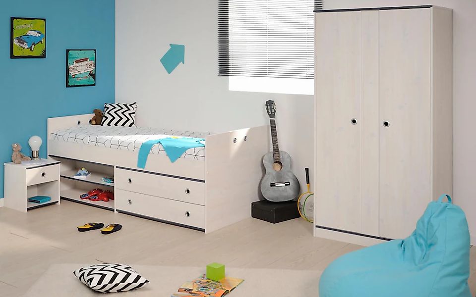 Parisot Jugendzimmer-Set "Smoozy" Set, Stauraumbett, Nachttisch und Kleider günstig online kaufen