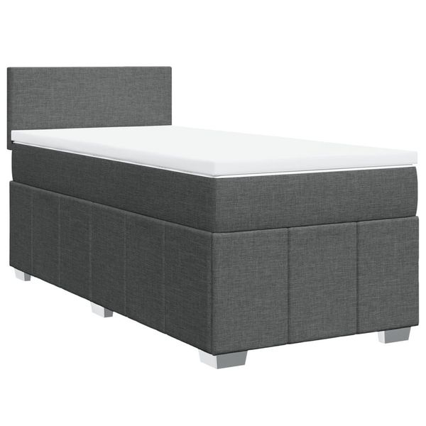 vidaXL Bett Boxspringbett mit Matratze Dunkelgrau günstig online kaufen