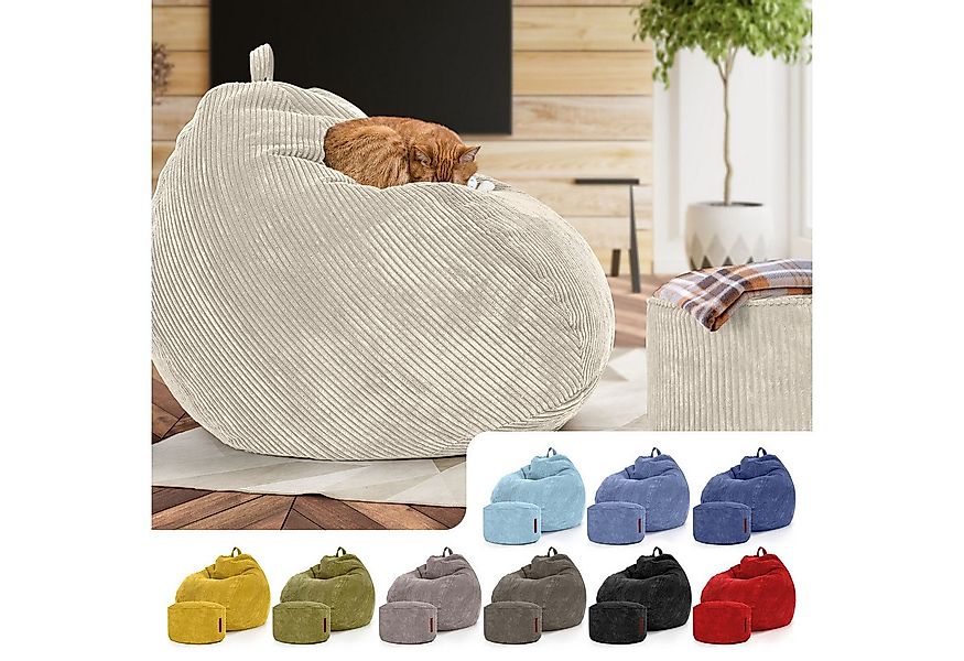 Green Bean Sitzsack XXL Sitzsack Scoop + Hocker aus Cord, Indoor Sitzkissen günstig online kaufen