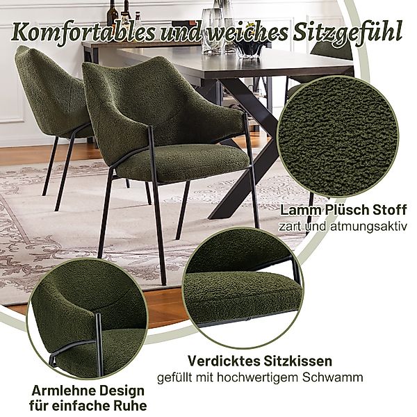 i@home Esszimmerstuhl Loungesessel Sofastuhl,Armlehnensessel Sessel,Lamm Pl günstig online kaufen