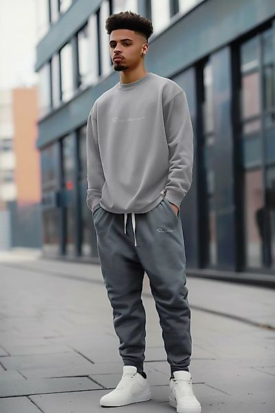 Reichstadt Longsleeve Oversize Langarm Shirt 23RS042 Dark Grey S mit Stitch günstig online kaufen