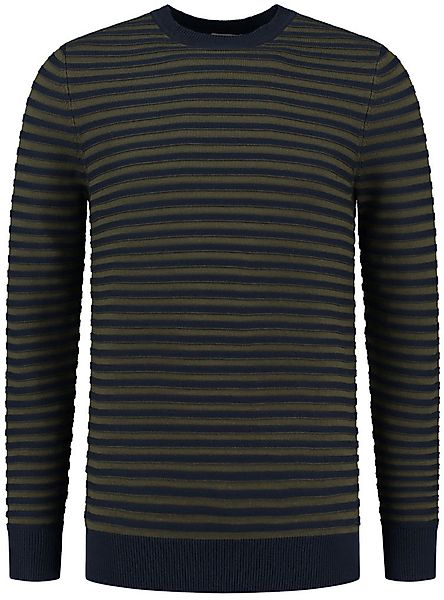 Dstrezzed Pullover Streifen Dunkelgrün - Größe XL günstig online kaufen