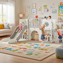 TLGREEN Rutsche,9-in-1 Indoor & Outdoor Spielset günstig online kaufen