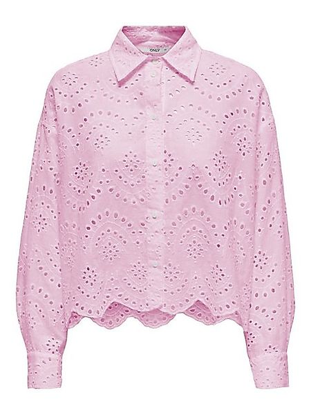 ONLY Blusenshirt Bluse lockeres Muschelsaum Hemd 7422 in Rosa günstig online kaufen