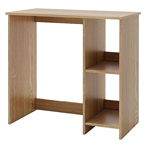 Costway Kleiner Schreibtisch 2 Fächer 80 x 40 x 74 cm Natur günstig online kaufen