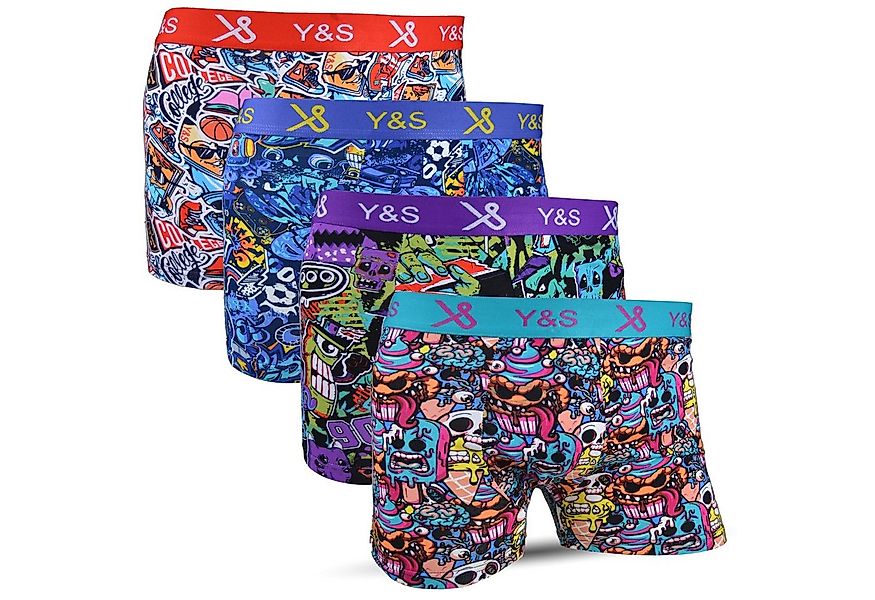 Socked Boxershorts bunte Unterhosen (4-St) bunte, lustige, farbige Retrosho günstig online kaufen