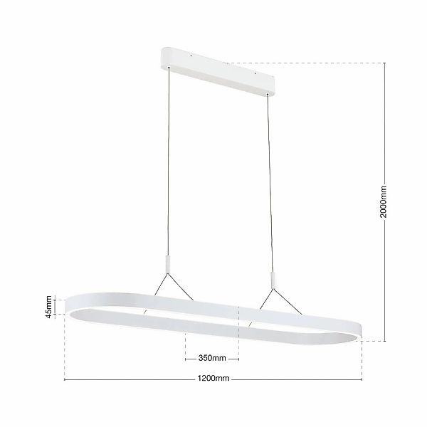 LED-Hängeleuchte Carrara, weiß, höhenverstellbar, CCT günstig online kaufen