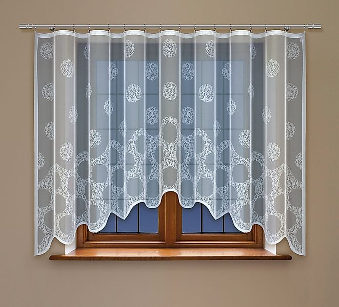 HAFT Gardine KREISE, halbtransparent, Jacquard-Stoff, Kräuselband, günstig online kaufen