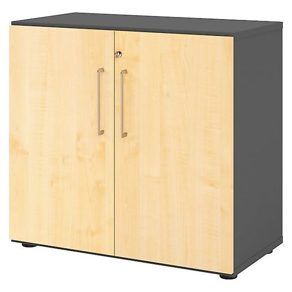 bümö Aktenschrank smart Büroschrank - 2 Ordnerhöhen Dekor: Graphit/Ahorn günstig online kaufen