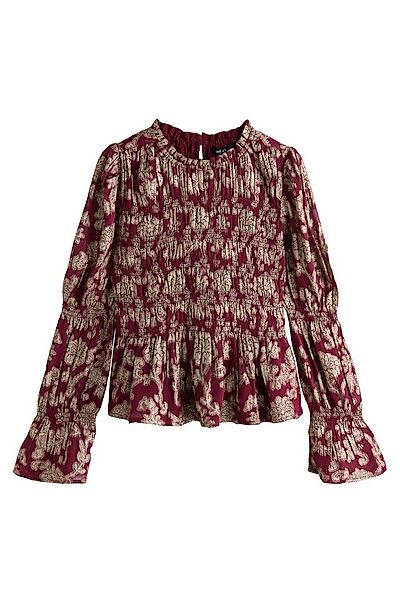 Next Langarmbluse Langärmeliges, gesmoktes Metallic-Oberteil (1-tlg) günstig online kaufen