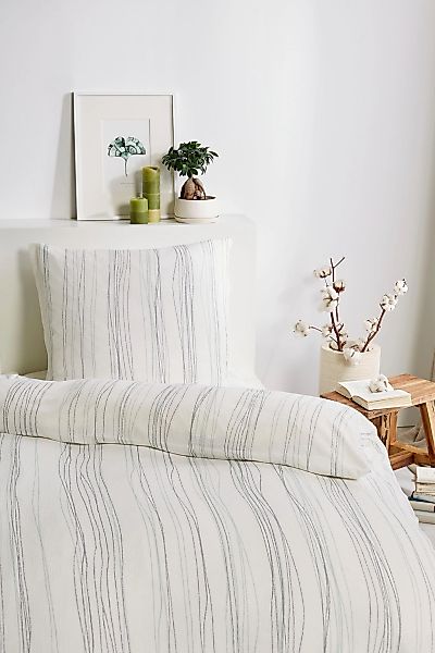Primera Bettwäsche "Bio Crepe Stripes" 2 Stk. mit feinem Streifendesign günstig online kaufen