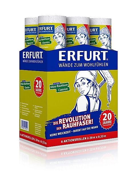 ERFURT Vliestapete 6 Aktionrollen Vlies-Rauhfasertapete CLASSICO Rauhfaser günstig online kaufen