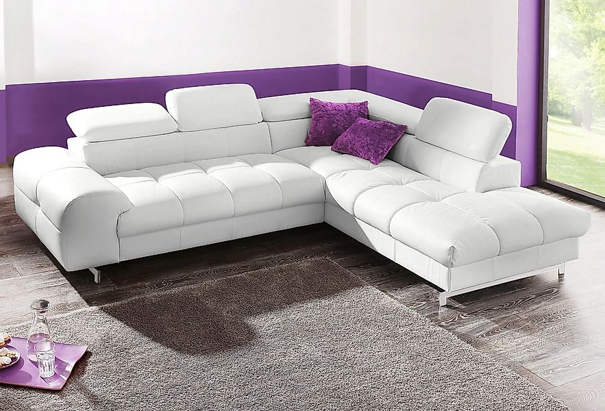 COTTA Ecksofa »Chef L-Form«, mit Kopfteilverstellung, edle Metallkufen, wah günstig online kaufen