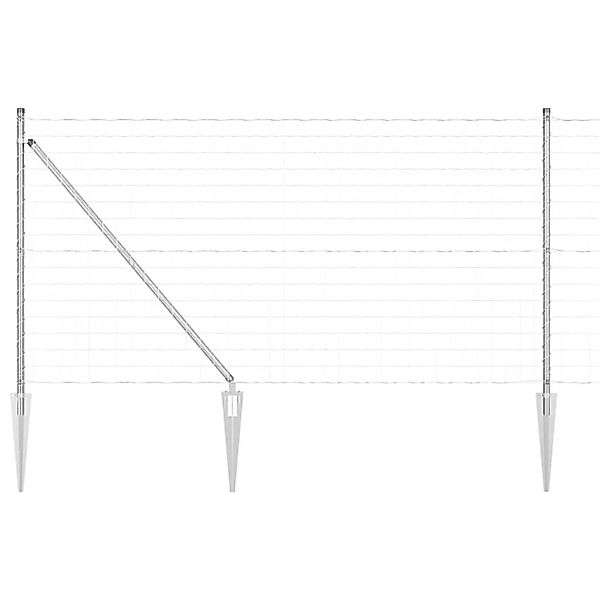 vidaXL Zaun mit Pfosten Silber 1 x 10 m Stahl 3350789 günstig online kaufen