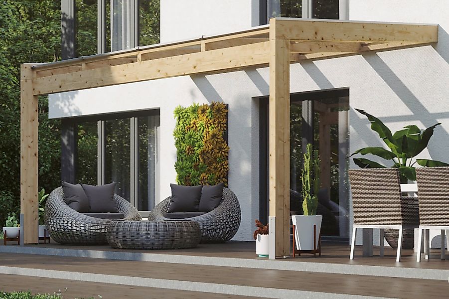 Skanholz Terrassendach "Novara", BxT: 450x259 cm günstig online kaufen