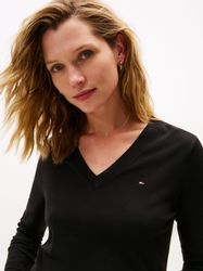 Tommy Hilfiger V-Ausschnitt-Pullover CO JERSEY STITCH günstig online kaufen