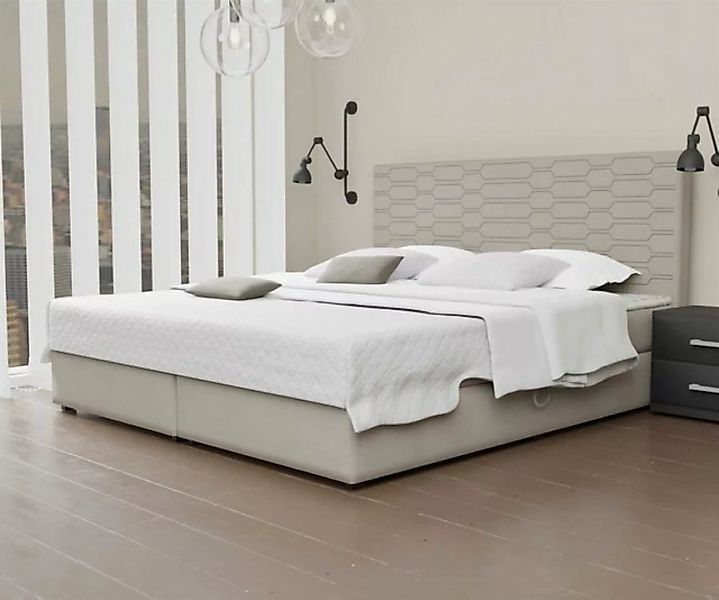 Fun Möbel Boxspringbett Boxspringbett Schlafzimmerbett OMERO in Stoff Cloud günstig online kaufen