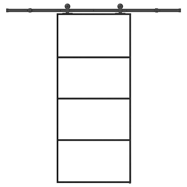 vidaXL Schiebetür mit Beschlag 90x205 cm ESG-Glas & Aluminium 3332871 günstig online kaufen