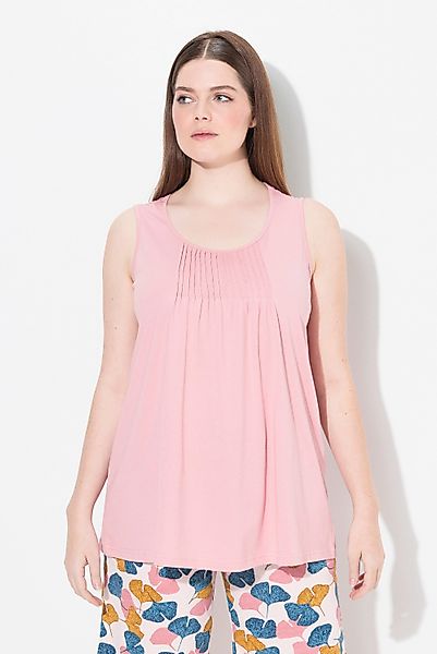 Ulla Popken Pyjama Pyjama-Top Biesen Rundhals günstig online kaufen